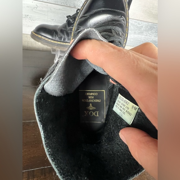 DOX™"Prescription for Comfort" Woman's Black Leather Combat Style Boot Size US 9 - Picture 7 of 8